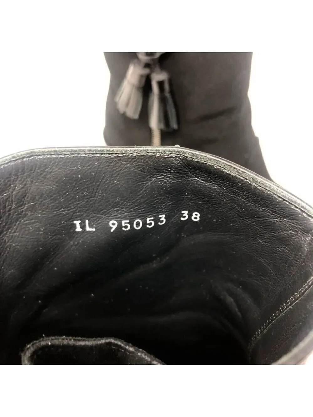 * Stuart Weitzman Gore-Tex Black Wedge Tassel Ankle Boots Size 38/8